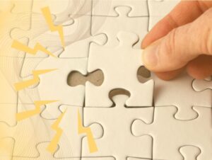 Illustration de l'article sur une approche psychoneurologique pour relancer un projet qui stagne. Un puzzle dont la toute dernière pièce ne rentre pas symbolise une impasse sur notre chemin.